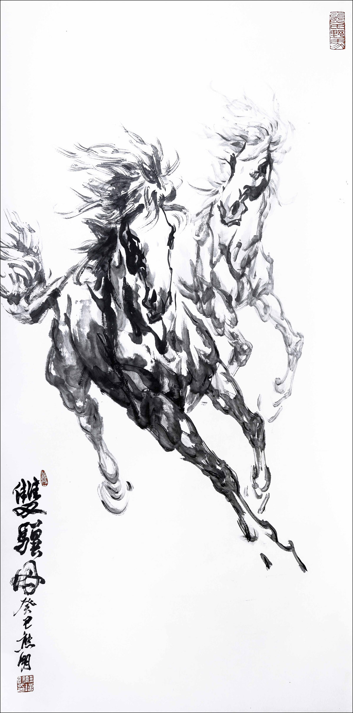 Dessin de double chevaux